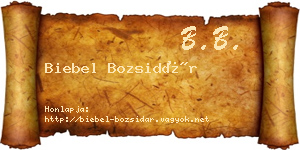 Biebel Bozsidár névjegykártya